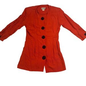 Michael Blair Vintage Button Down Jacket Red Made in USA‎ Size 5/6